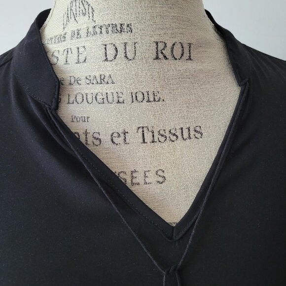 Black Ruffle Blouse with neck tassel detailing - Size L - Picture 7 of 9